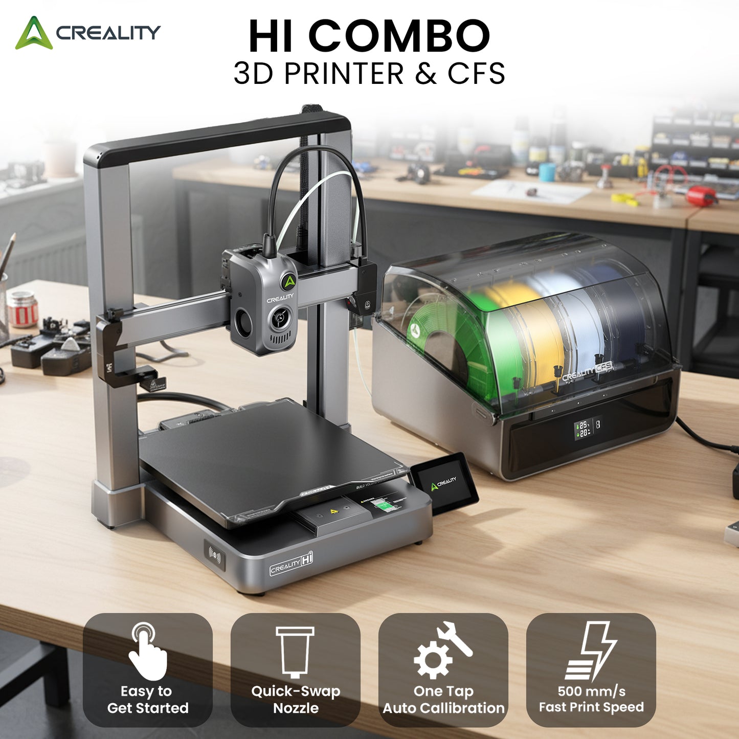 Creality Hi Combo 3D Printer 4 Colour CFS System Auto RFID Filament Detection
