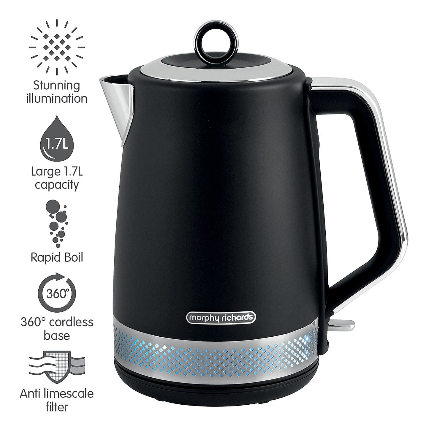 Morphy Richards 1.7L Illumination Jug Kettle - Black