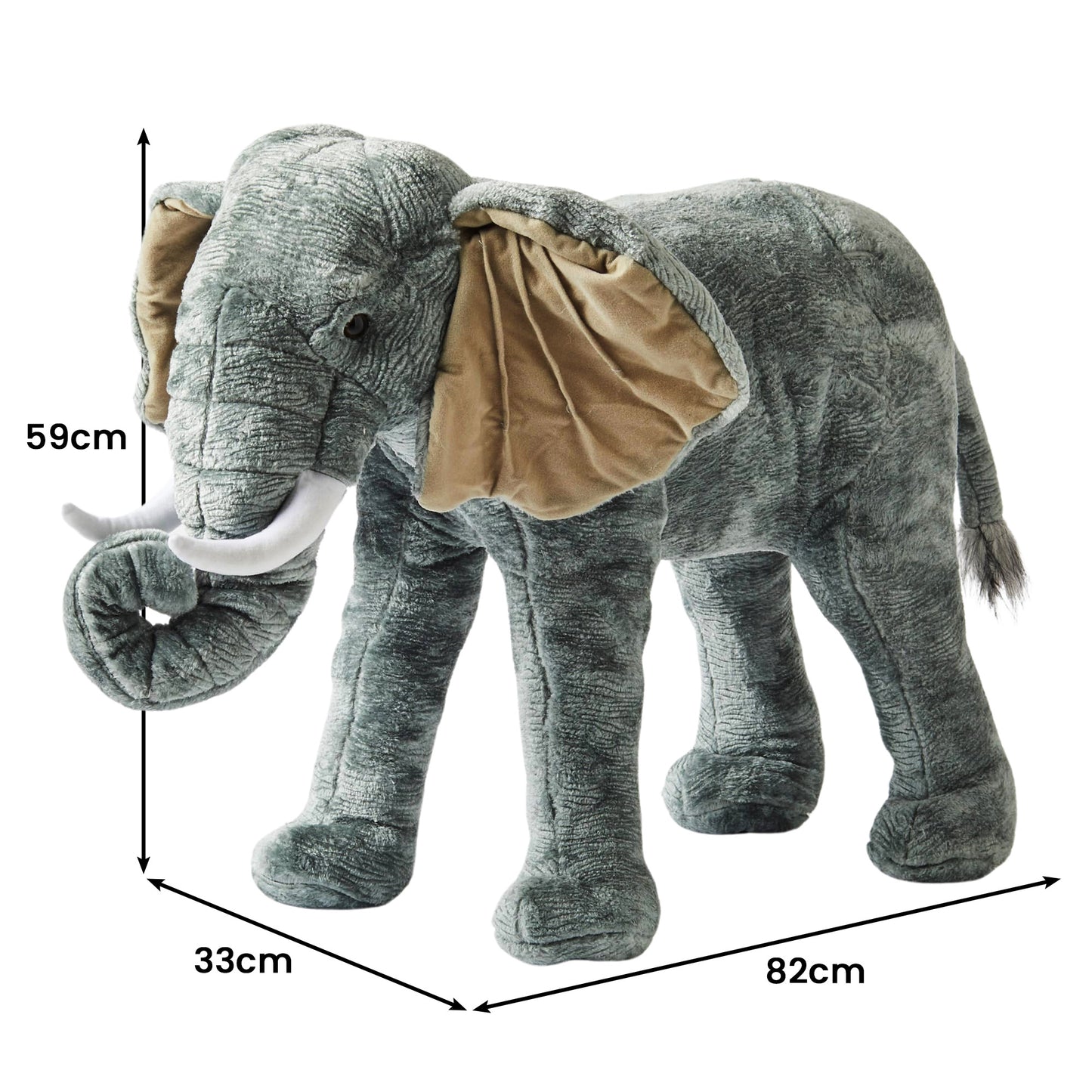 Jiggle & Giggle Large Standing Soft Plush Toy - Elephant