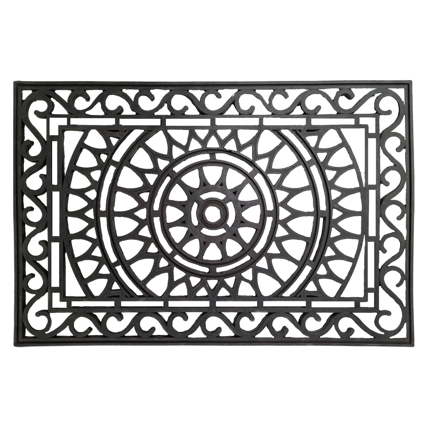 Door Mat Deluxe Rubber Star Circle 60 x 90 cm Doormat