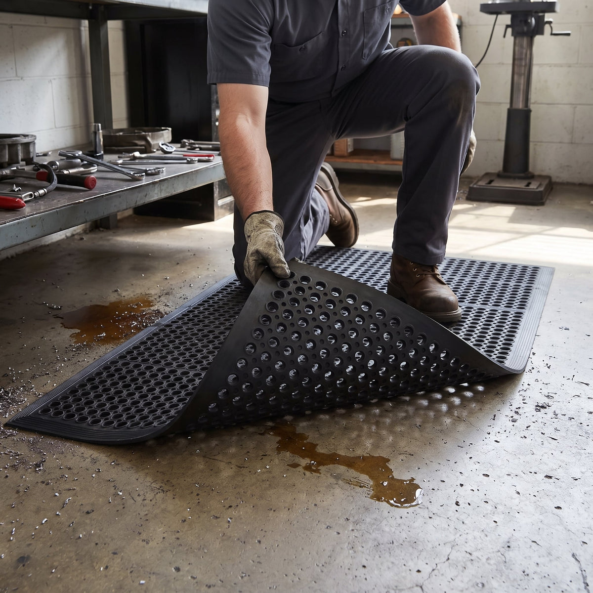 Large Rubber Anti Fatigue Floor Mat 90 x 150 cm Heavy Duty Non Slip Weatherproof Commercial Outdoor Indoor Work Mat