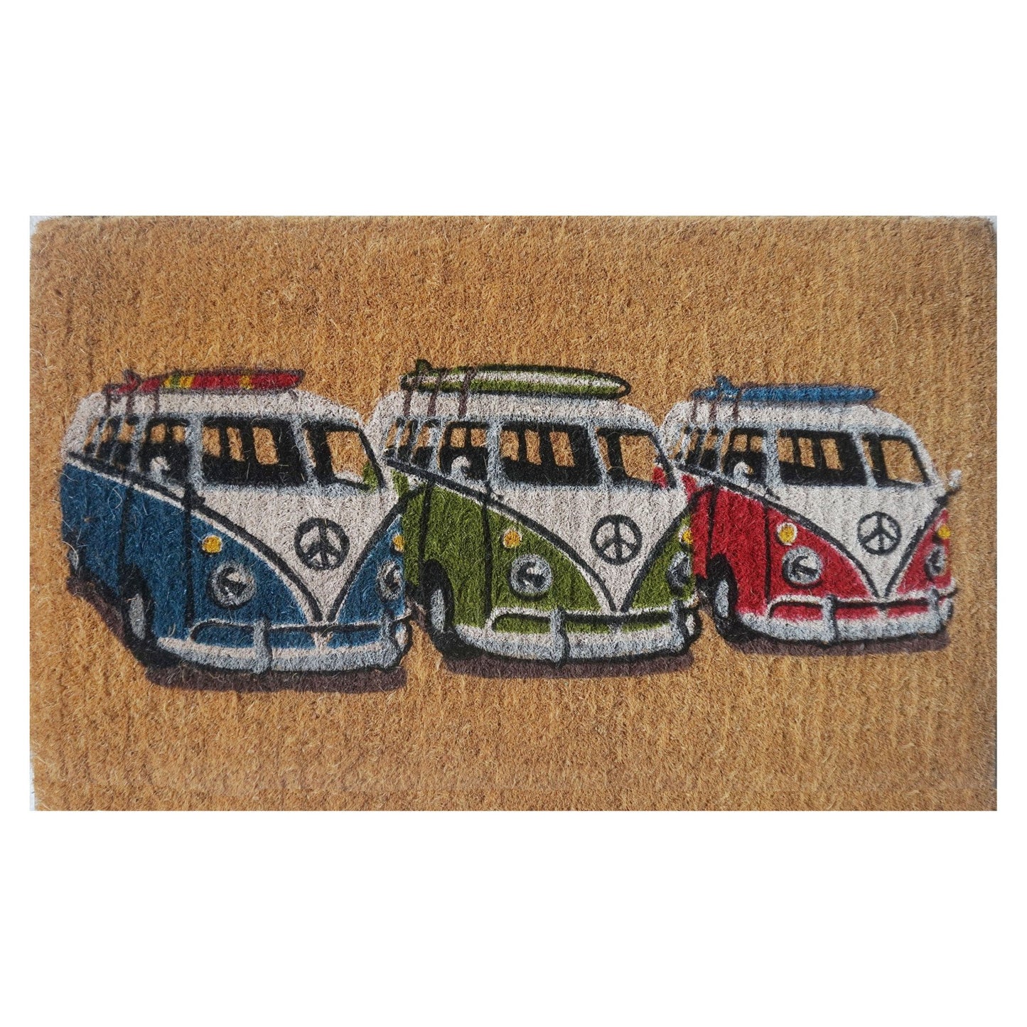 Door Mat Premium Coir 3 Kombi Van Car Surf Coastal 50 x 80 cm Doormat