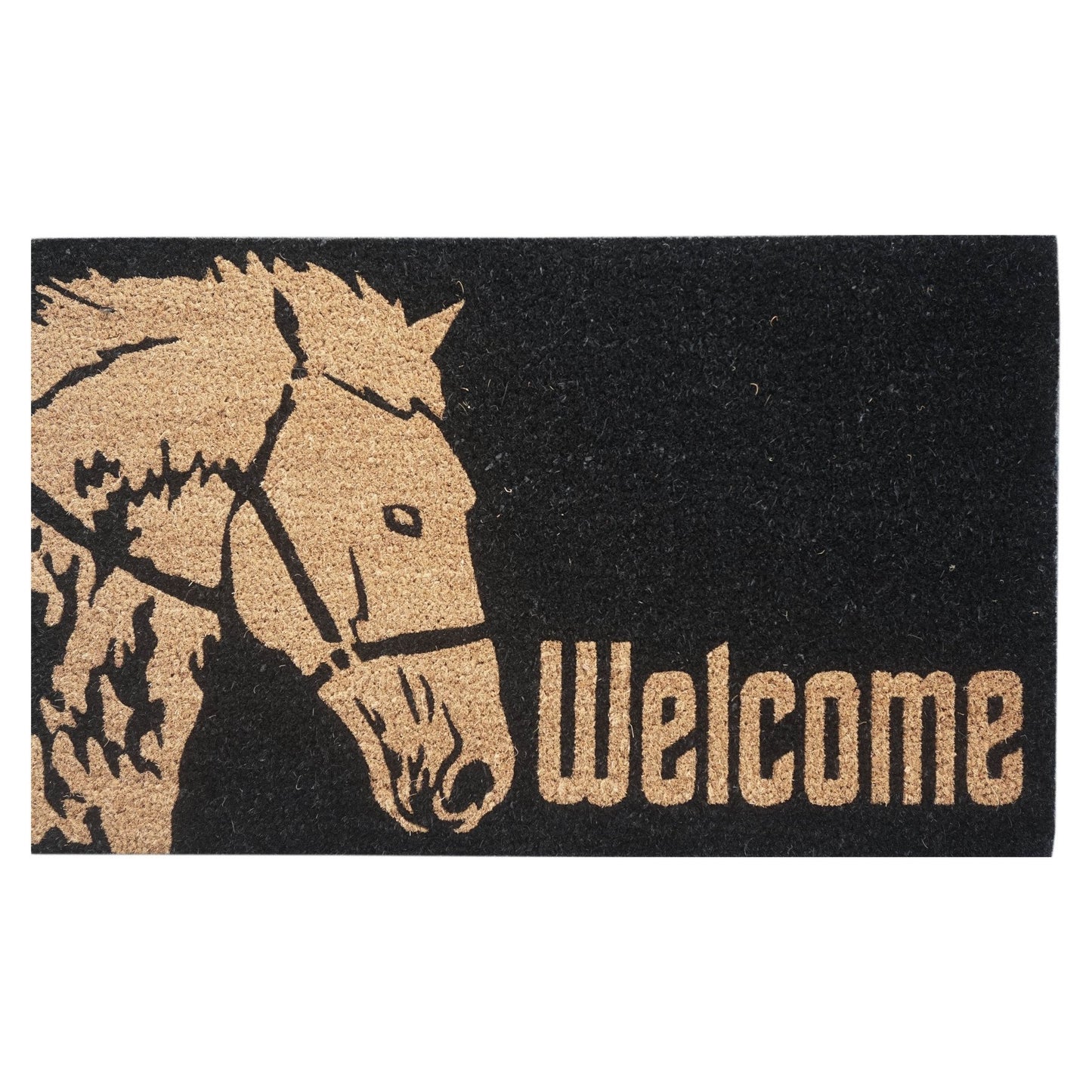 Door Mat Deluxe Coir Latex Horse Welcome 45 x 75 cm Doormat