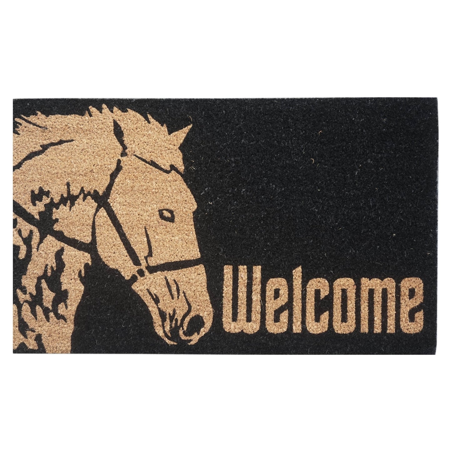 Door Mat Deluxe Coir Latex Horse Welcome 45 x 75 cm Doormat