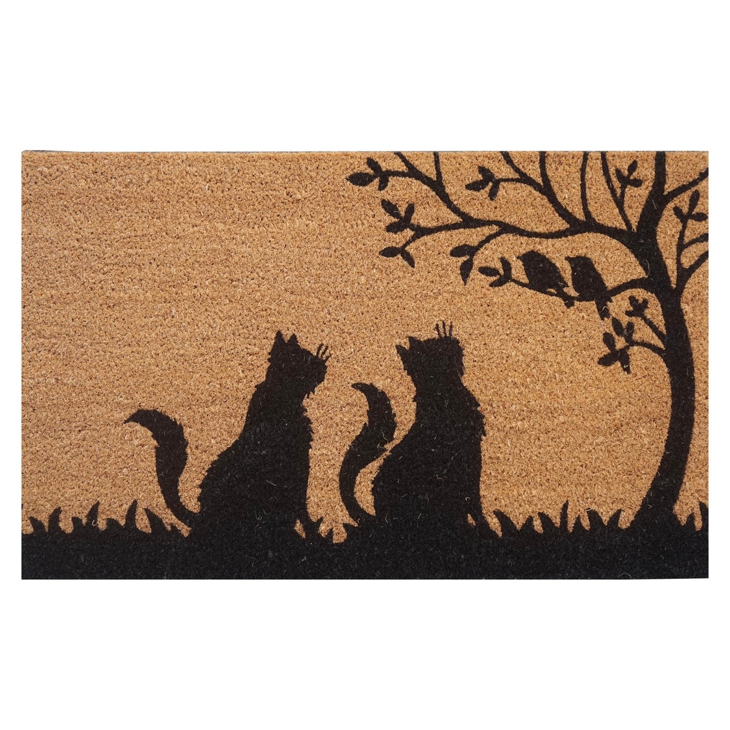 Door Mat Deluxe Coir Latex Curious Cat Kitten 45 x 75 cm Doormat