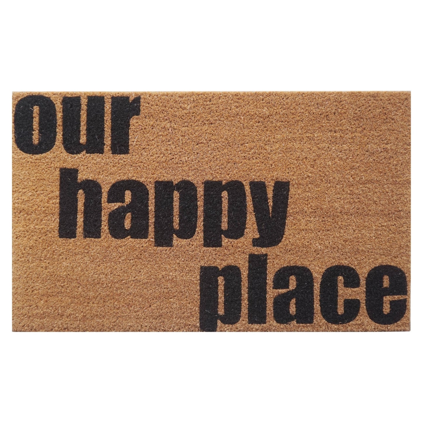 Door Mat Deluxe Coir Latex Our Happy Place 45 x 75 cm Doormat
