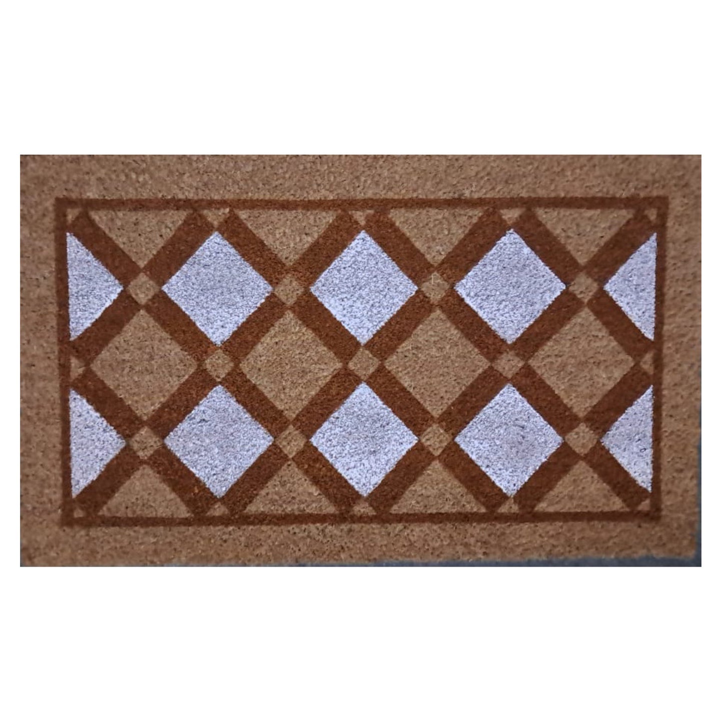 Door Mat Deluxe Coir Backed Tile 45 x 75 cm Doormat