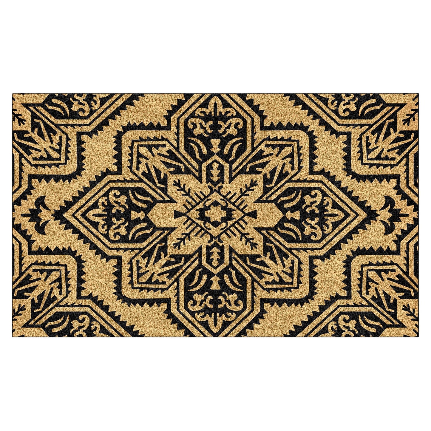 Door Mat Deluxe Coir Backed Mosaic Black 45 x 75 cm Doormat