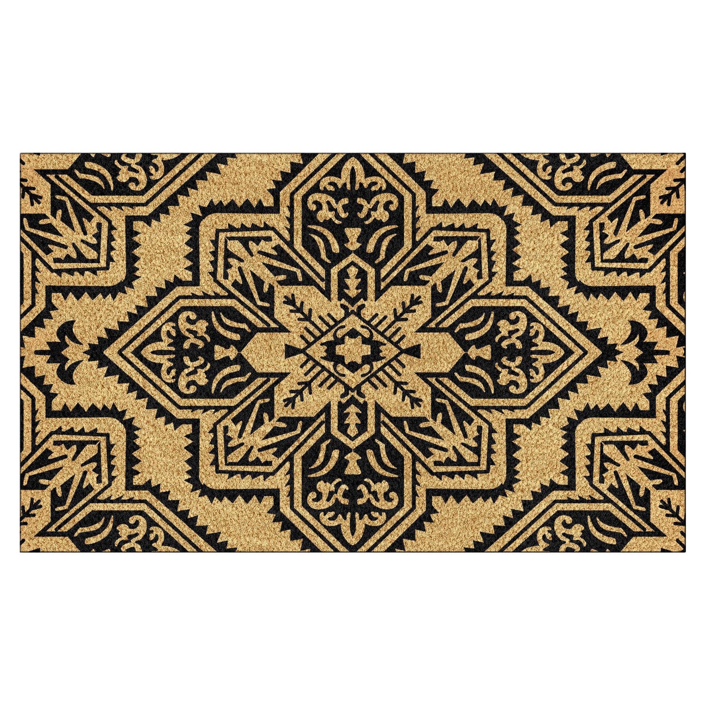 Door Mat Deluxe Coir Backed Mosaic Black 45 x 75 cm Doormat