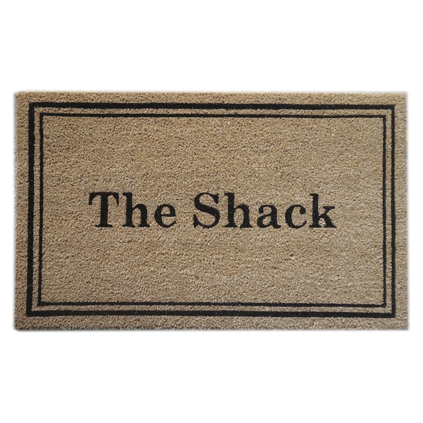 Door Mat Deluxe Coir Back The Shack Border 45 x 75 cm Doormat - Brown