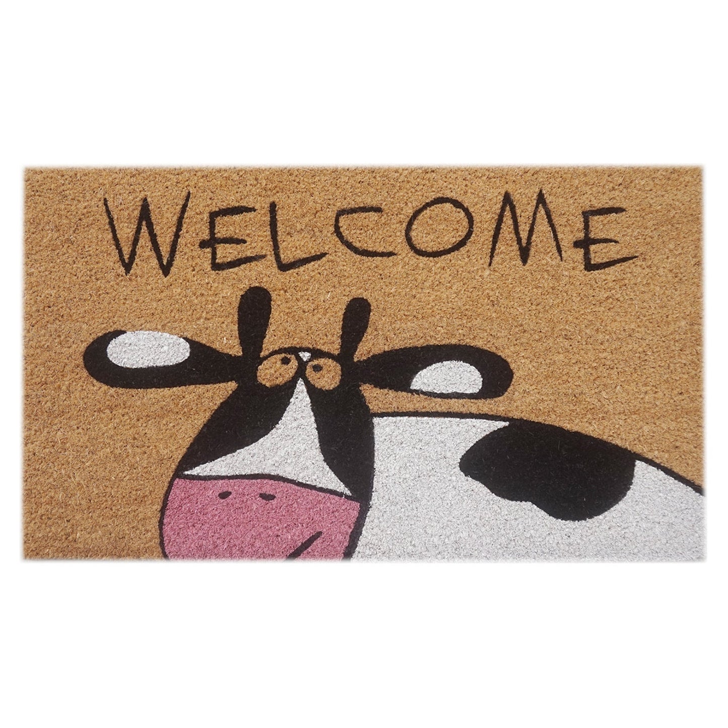 Door Mat Deluxe Coir Backed Cow Welcome 45 x 75 cm Doormat - Assorted