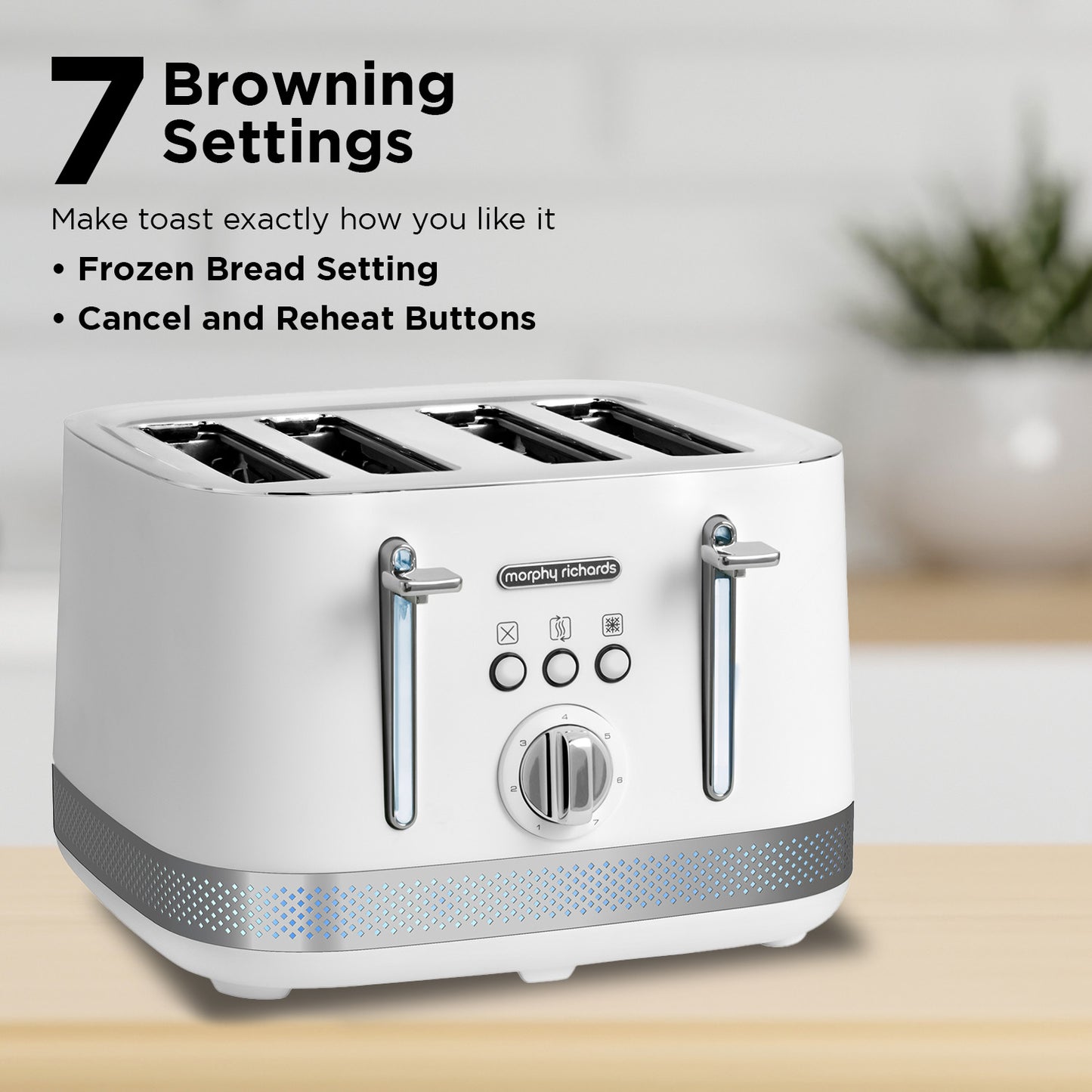 Morphy Richards Illumination 4 Slice 1800W Toaster - White