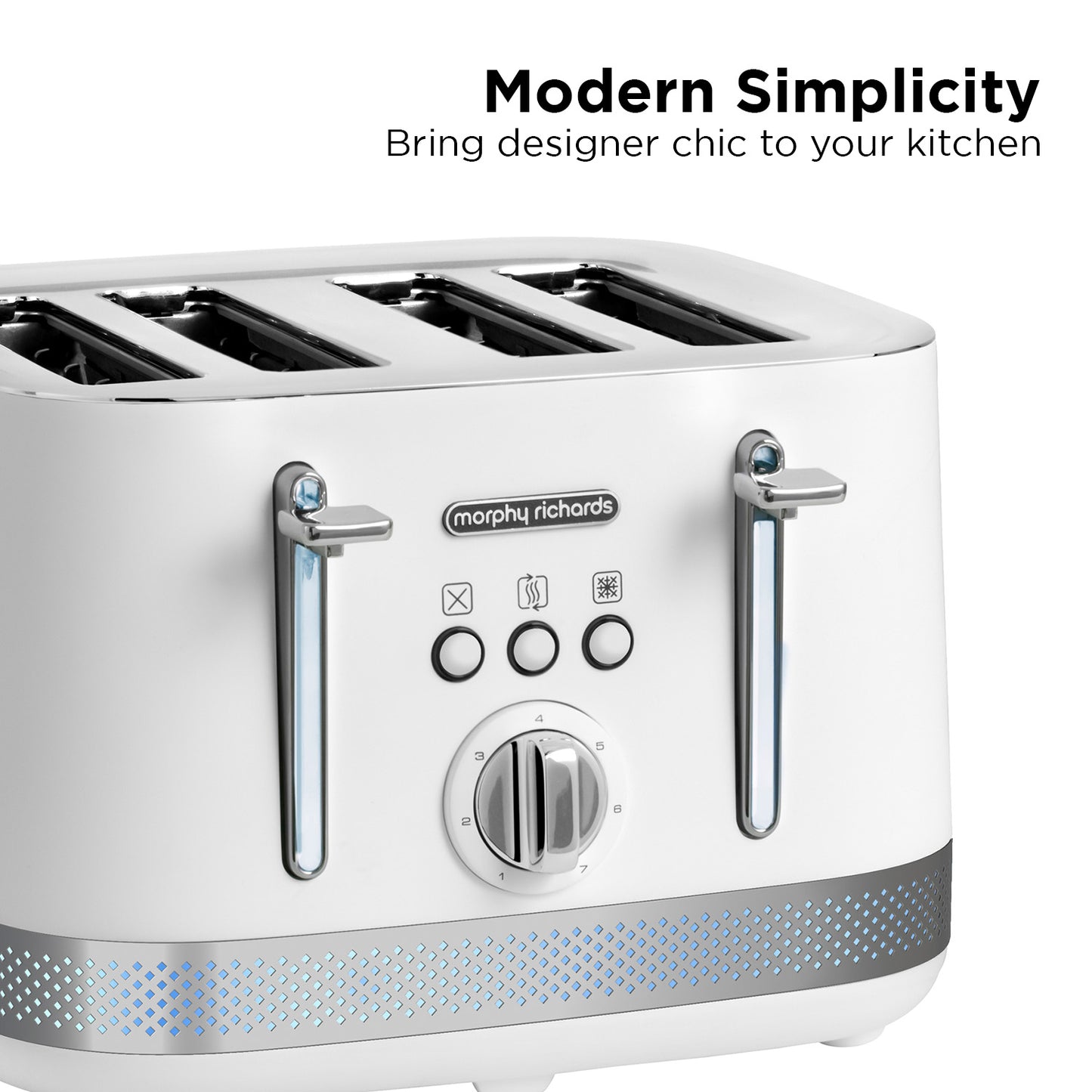 Morphy Richards Illumination 4 Slice 1800W Toaster - White