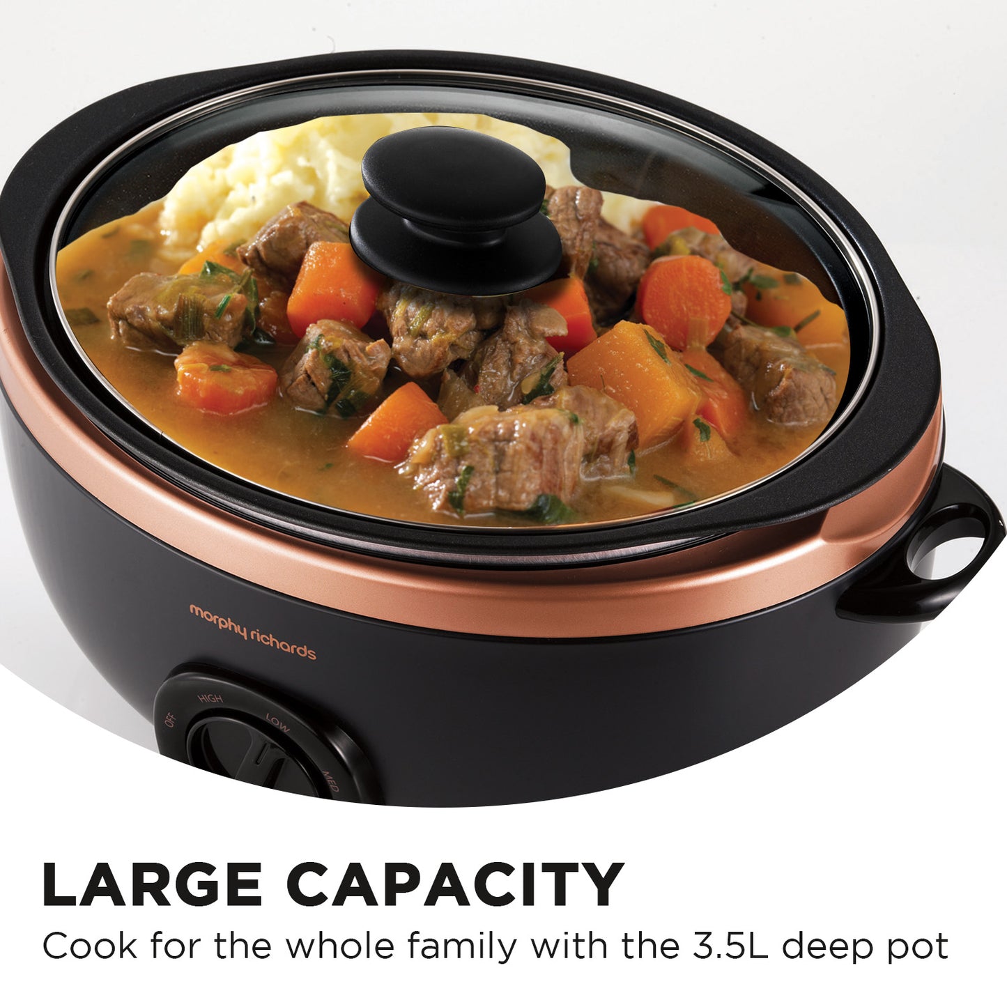 Morphy Richards Sear & Stew Slow Cooker 3.5L - Rose Gold