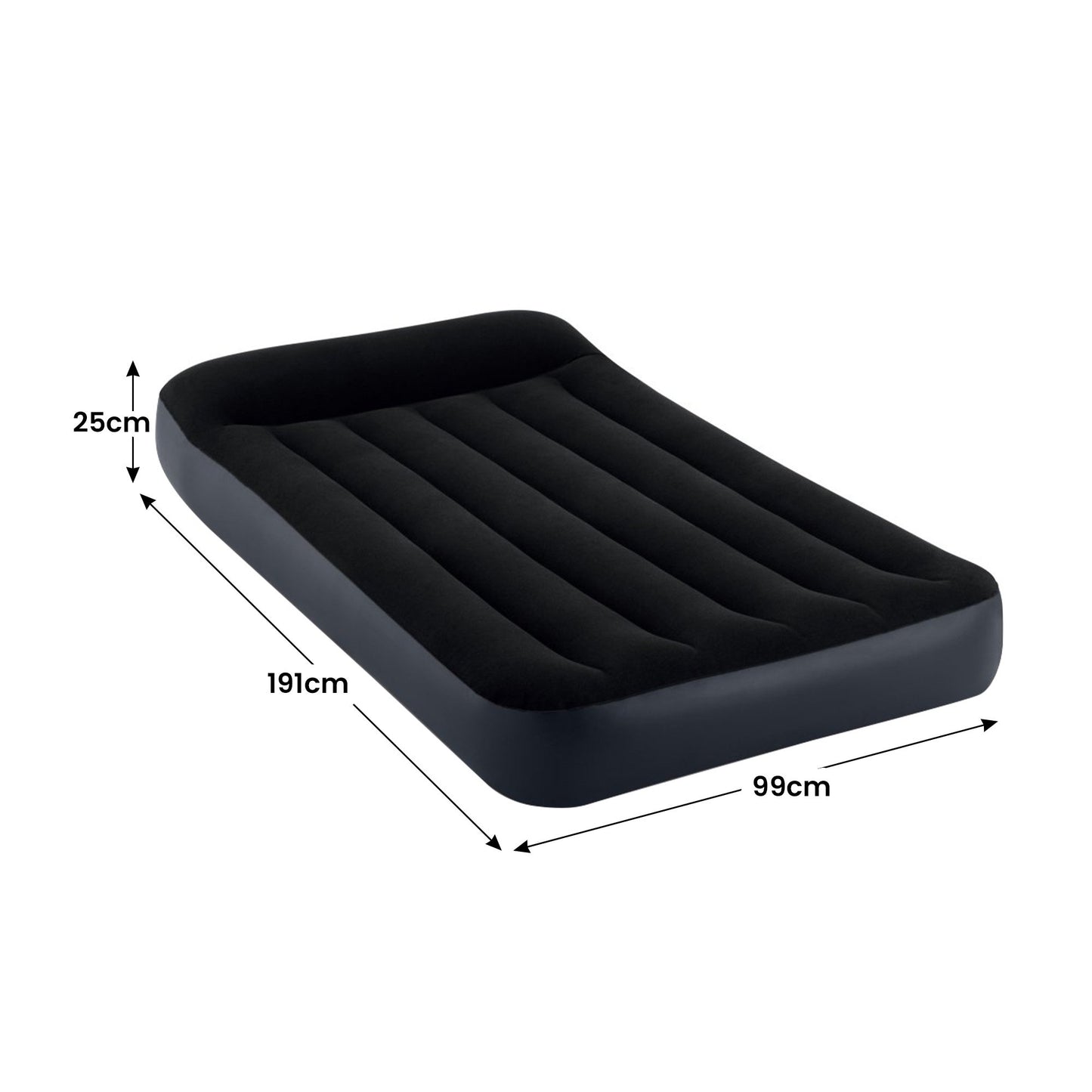 Intex Dura-Beam Classic Inflatable Airbed Mattress w/ Pillow Rest Black Twin