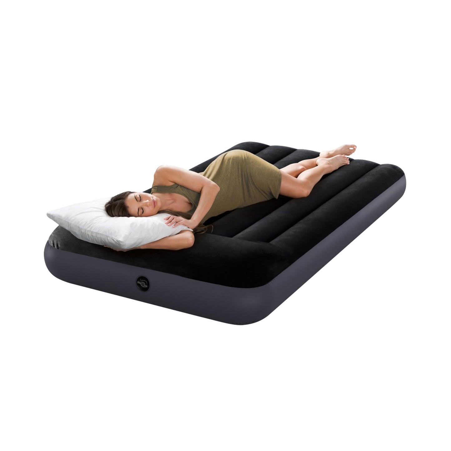 Intex Dura-Beam Classic Inflatable Airbed Mattress w/ Pillow Rest Black Twin