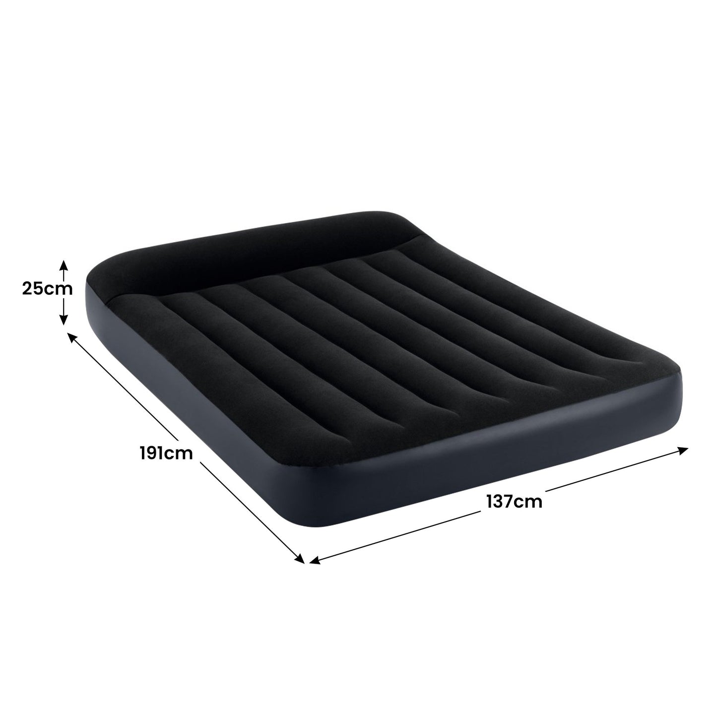 Intex Dura-Beam Classic Inflatable Airbed Mattress w/ Pillow Rest Black Full
