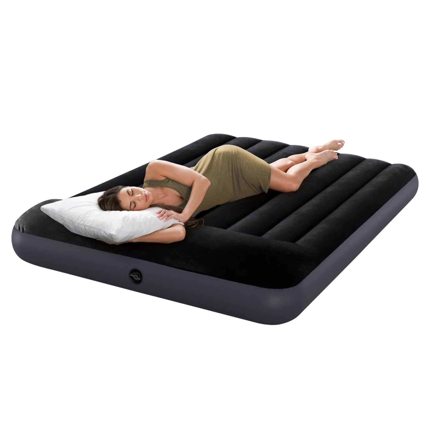 Intex Dura-Beam Classic Inflatable Airbed Mattress w/ Pillow Rest Black Full