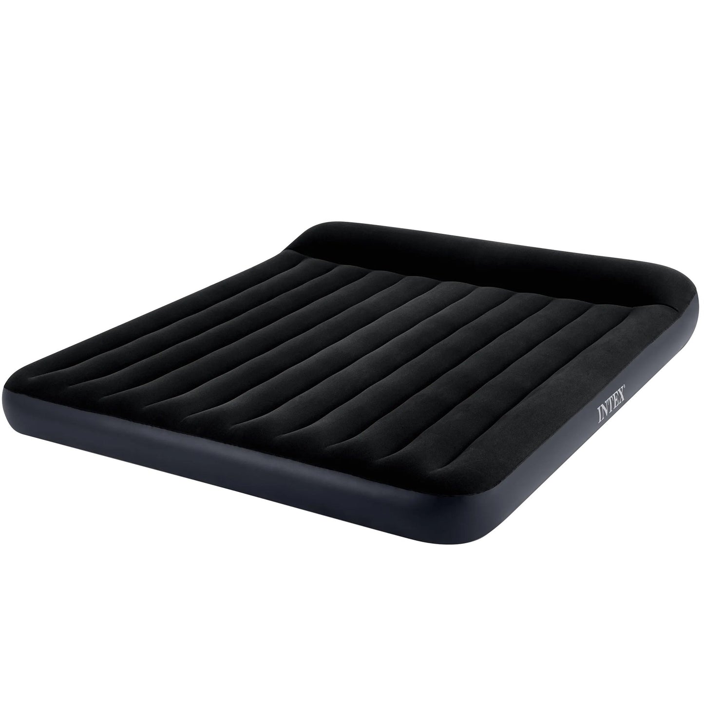 Intex Dura-Beam Classic Inflatable King Airbed Mattress with Pillow Rest Black