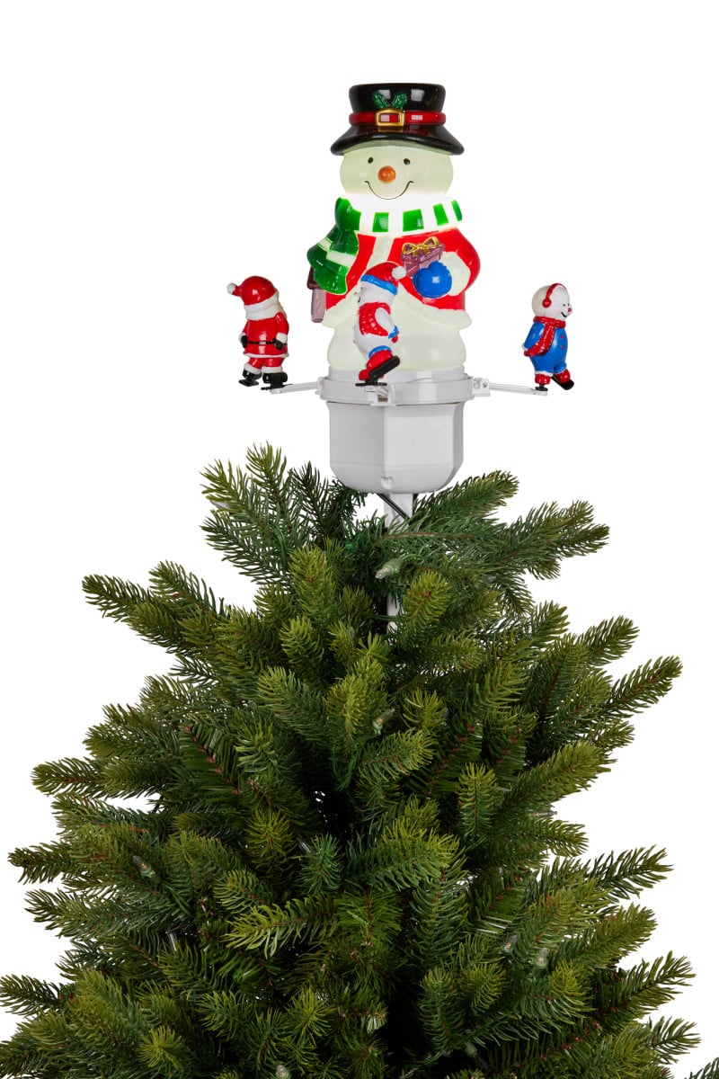 Christabelle Christmas Tree Topper Snowman w/ Projected Images Lights Snow & Music