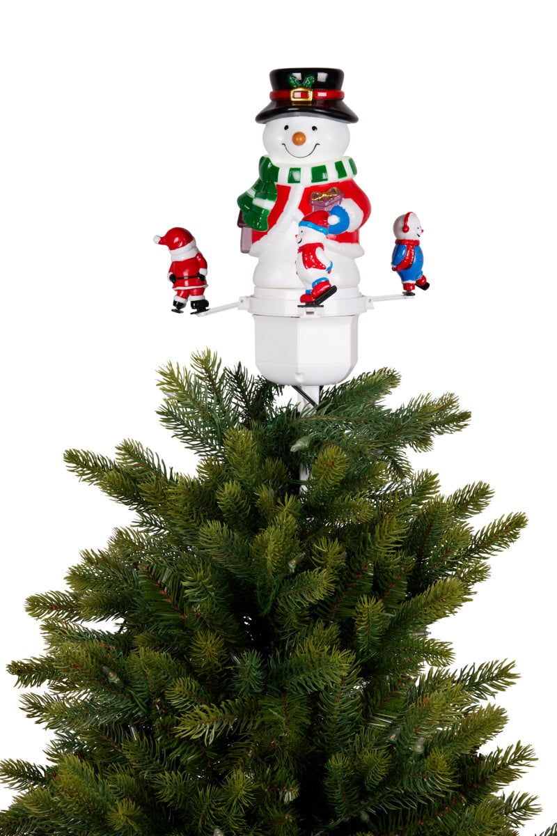 Christabelle Christmas Tree Topper Snowman w/ Projected Images Lights Snow & Music