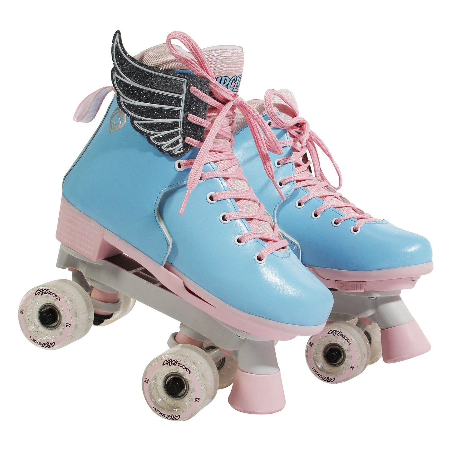 Circle Society Adjustable Kids Quad Roller Skates - Cotton Candy Rhythm Skates