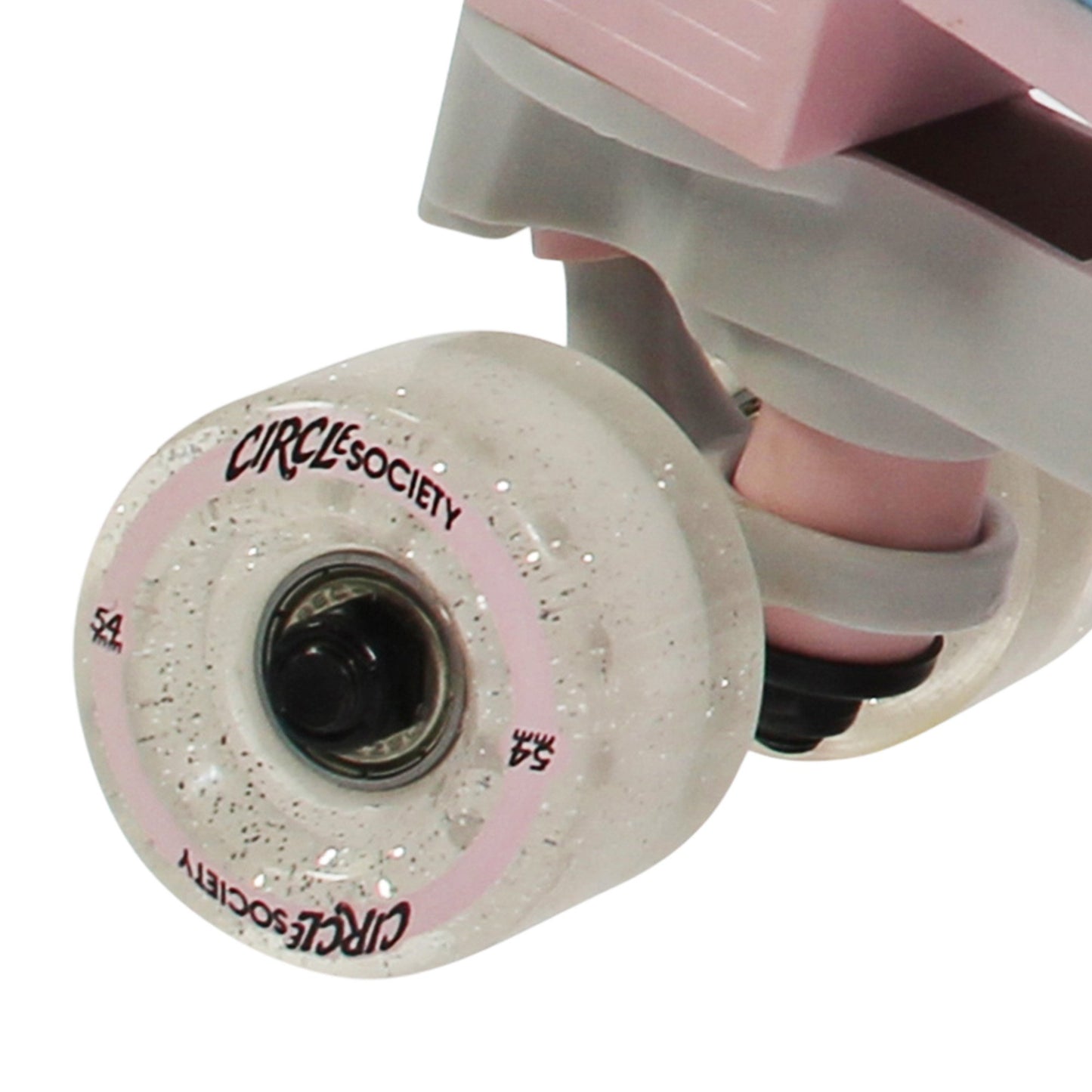 Circle Society Adjustable Kids Quad Roller Skates - Cotton Candy Rhythm Skates
