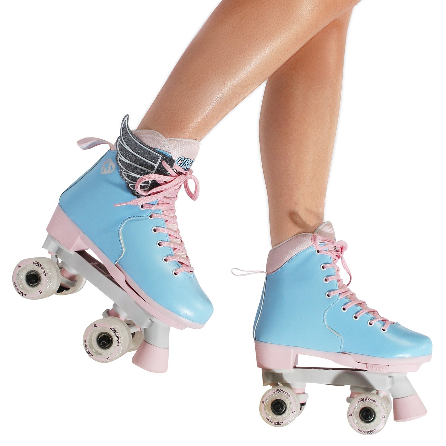 Circle Society Adjustable Kids Quad Roller Skates - Cotton Candy Rhythm Skates