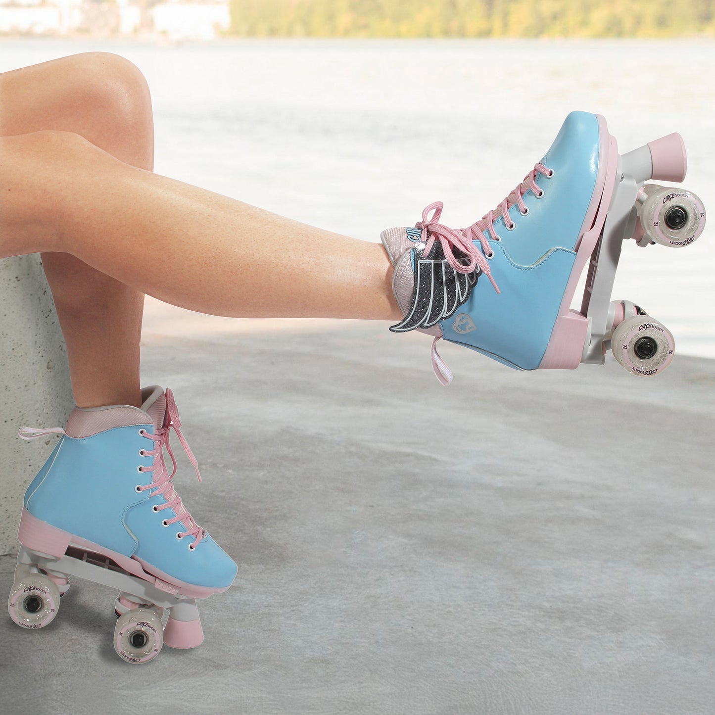 Circle Society Adjustable Kids Quad Roller Skates - Cotton Candy Rhythm Skates