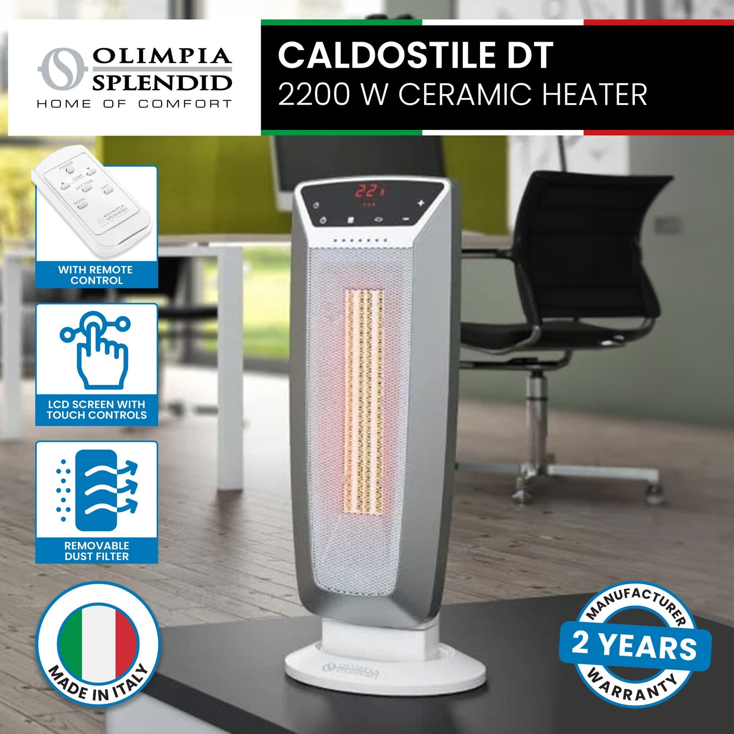 Olimpia Splendid Caldostile DT 2200W Ceramic Fan Heater