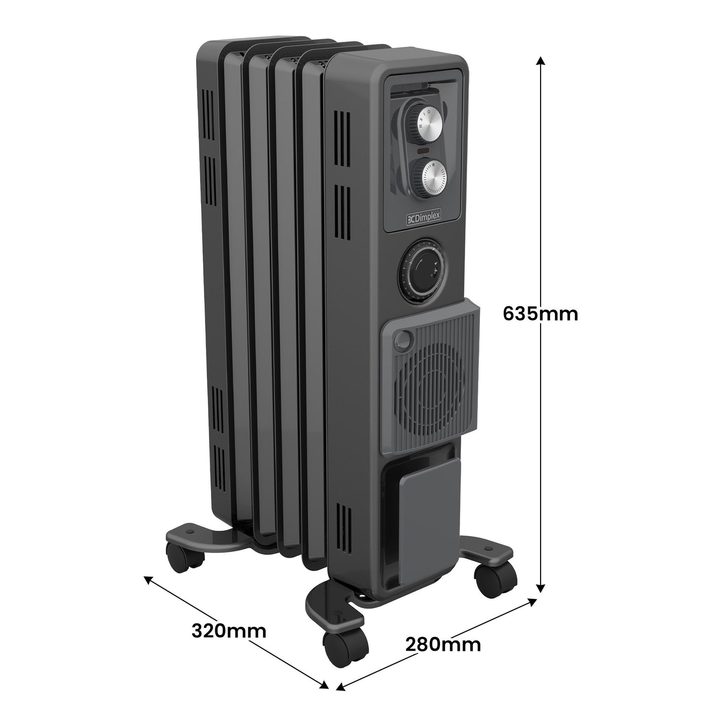 Dimplex Oil Free 1.5kW Column Heater w/ Turbo Fan and Timer in Black