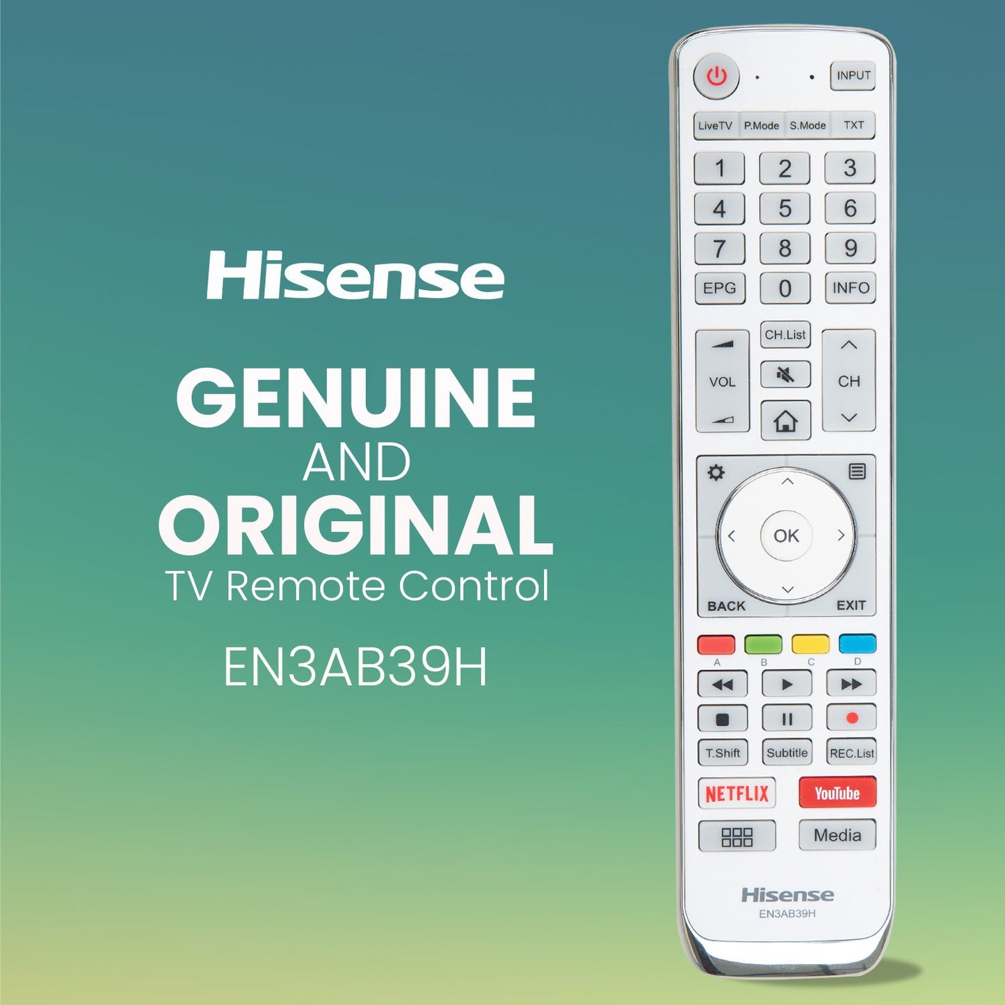 Genuine Hisense EN3AB39H TV Remote Control EN-3AB39H