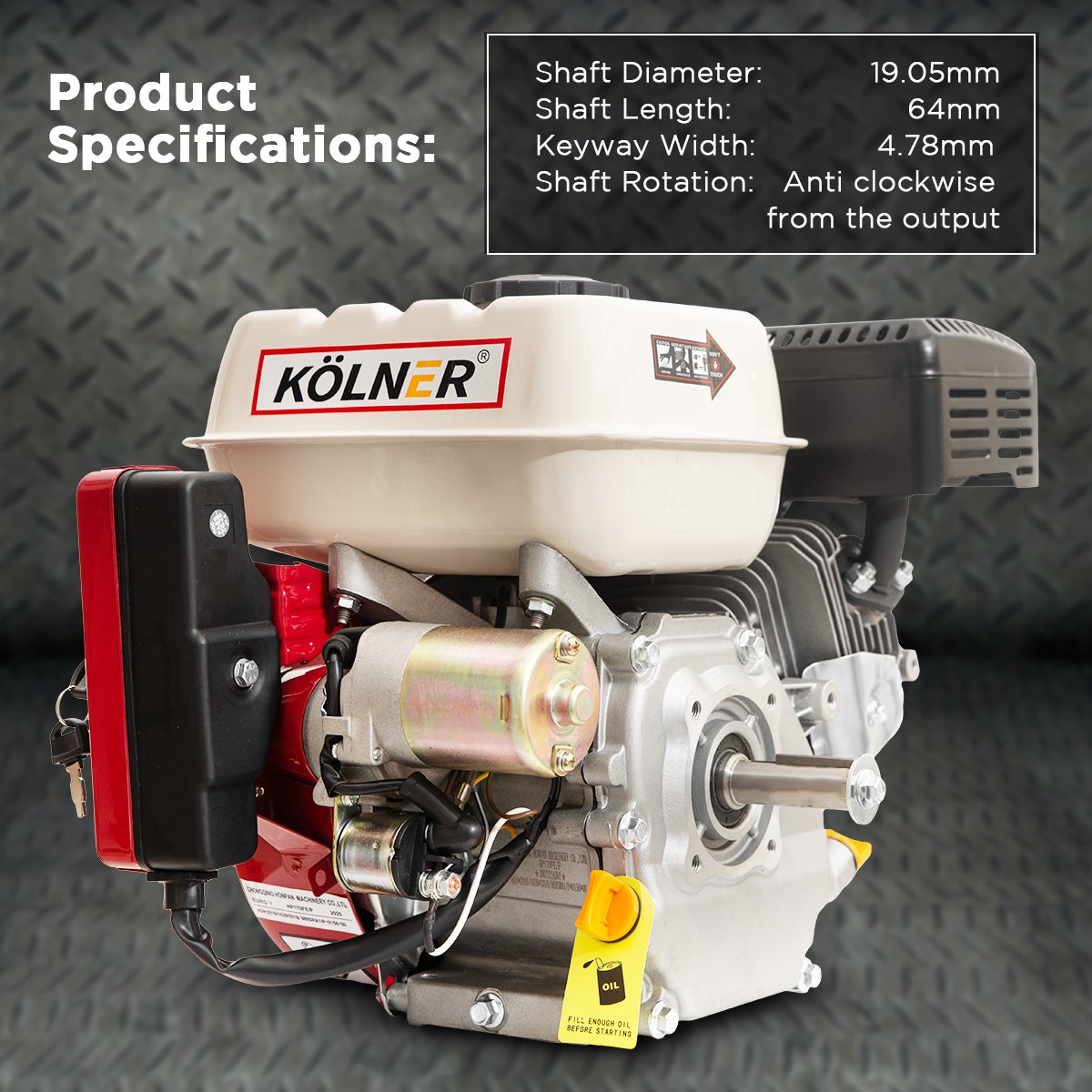 7HP Horizontal Key Shaft Q Type Petrol ENGINE - Electric Start