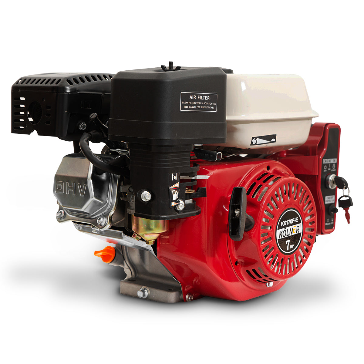 7HP Horizontal Key Shaft Q Type Petrol ENGINE - Electric Start