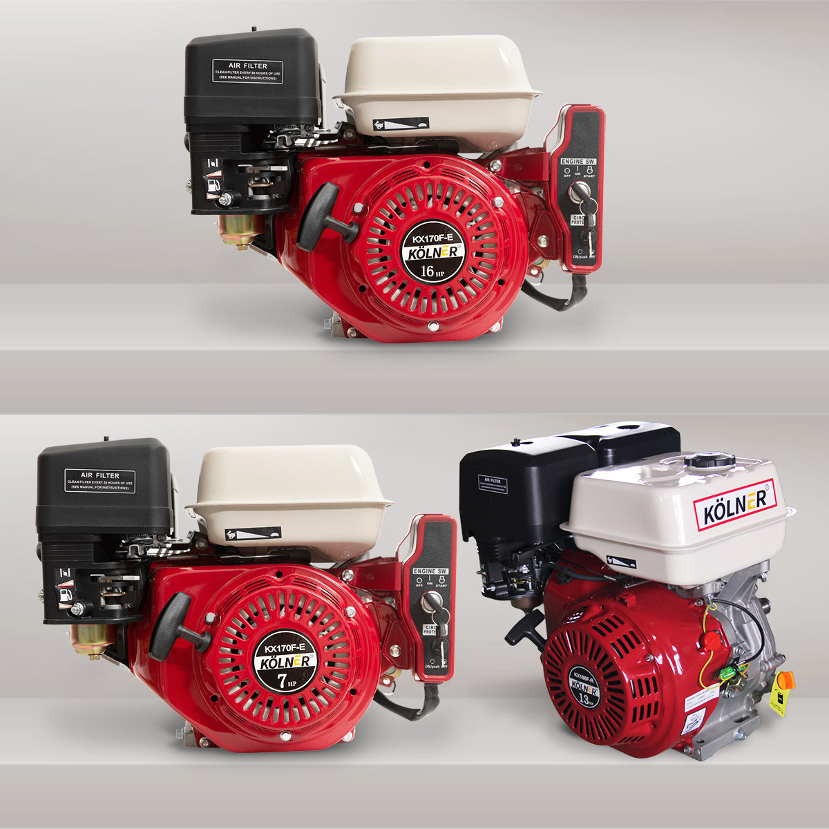 7HP Horizontal Key Shaft Q Type Petrol ENGINE - Electric Start