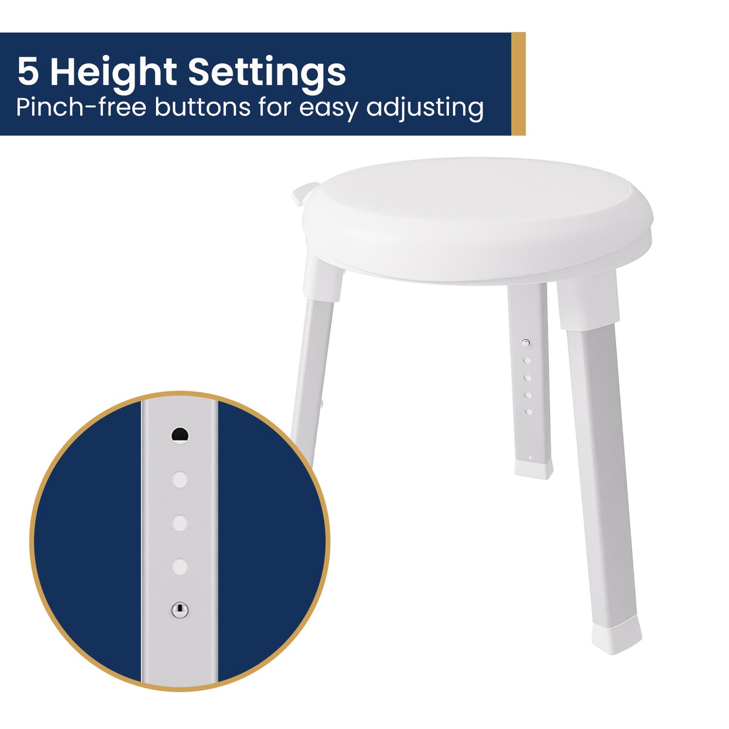Evekare Deluxe Rotating Bathroom Stool