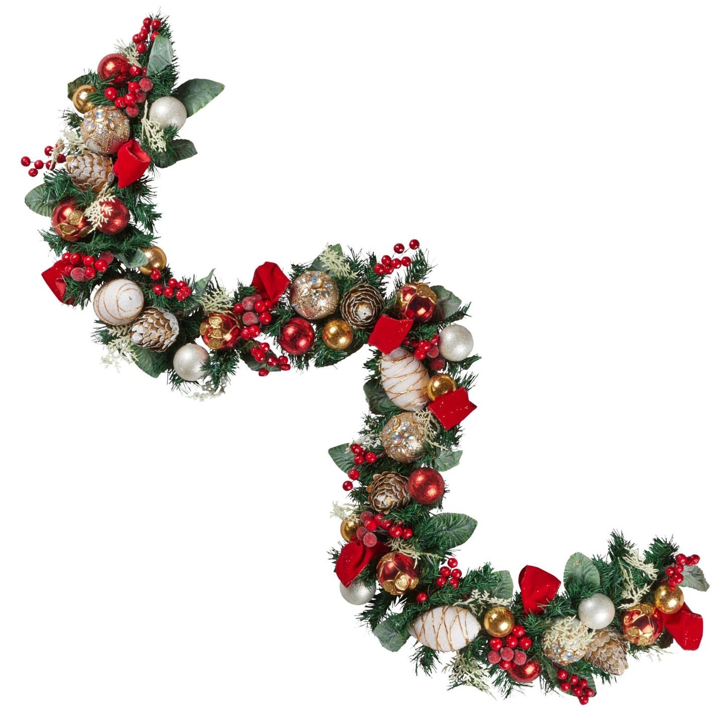 Christabelle Festive Floral Christmas Garland - 185cm