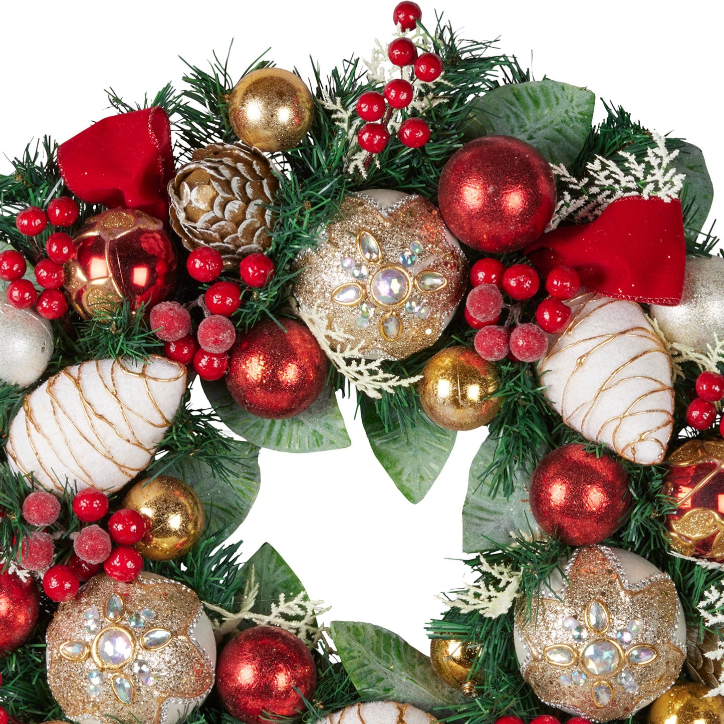 Christabelle Festive Floral Christmas Wreath - 56cm