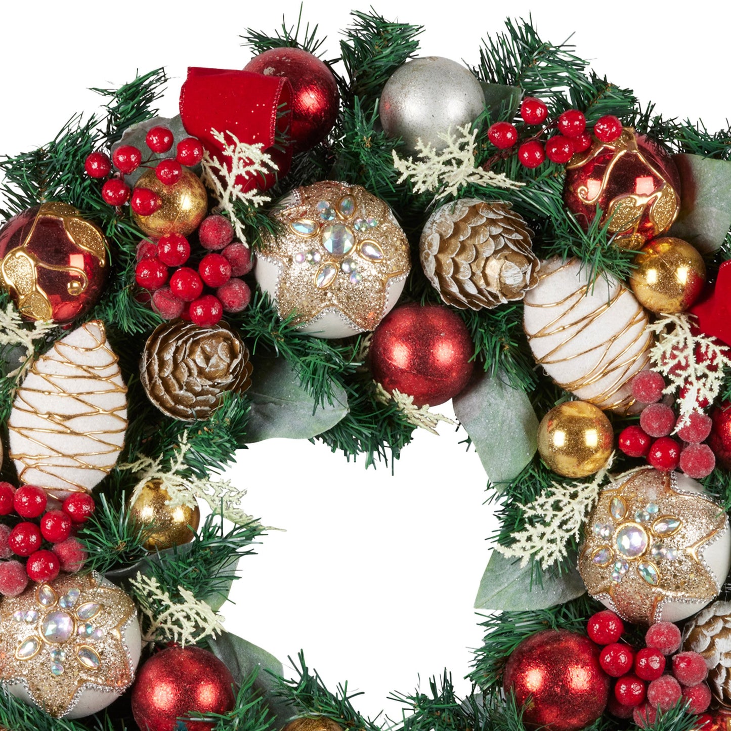Christabelle Festive Floral Large Christmas Wreath - 71cm