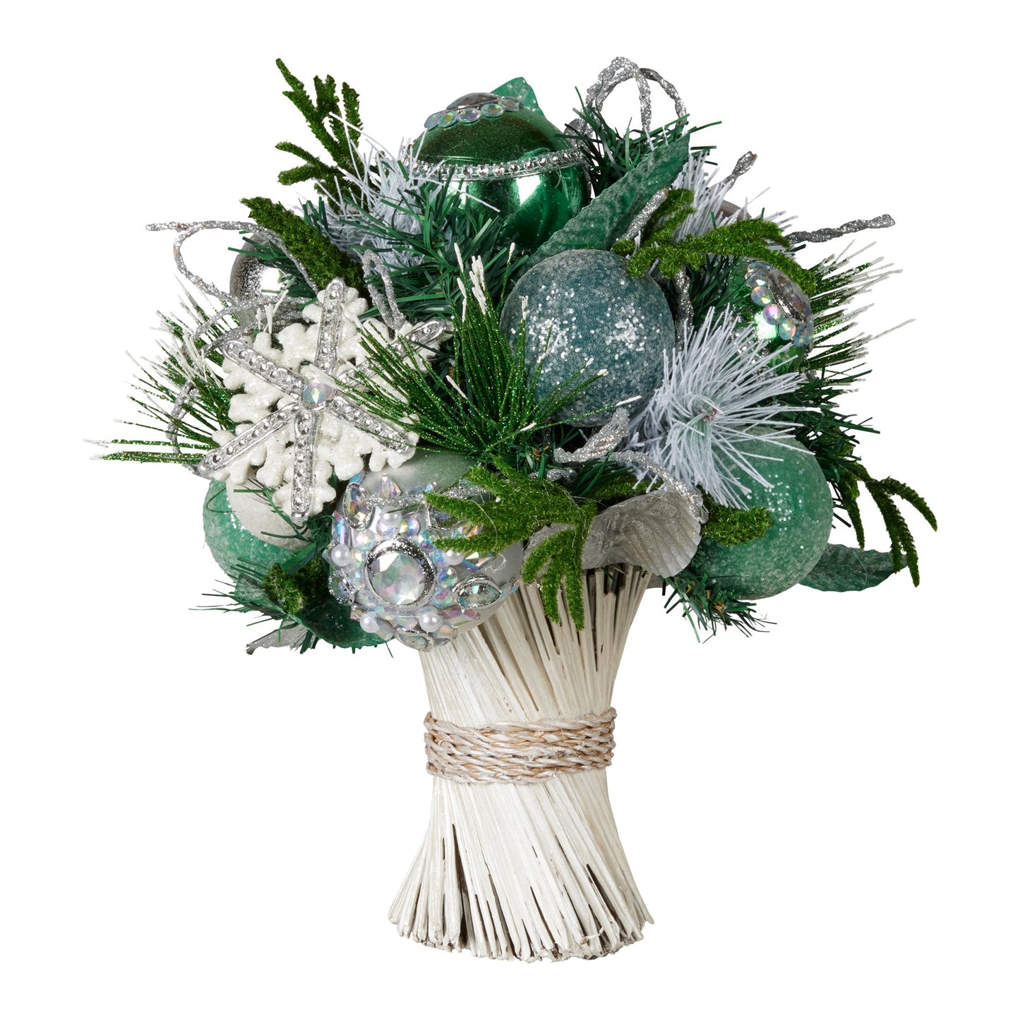 Christabelle Mint Luxe Bouquet Tabletop Christmas Decoration - 33cm