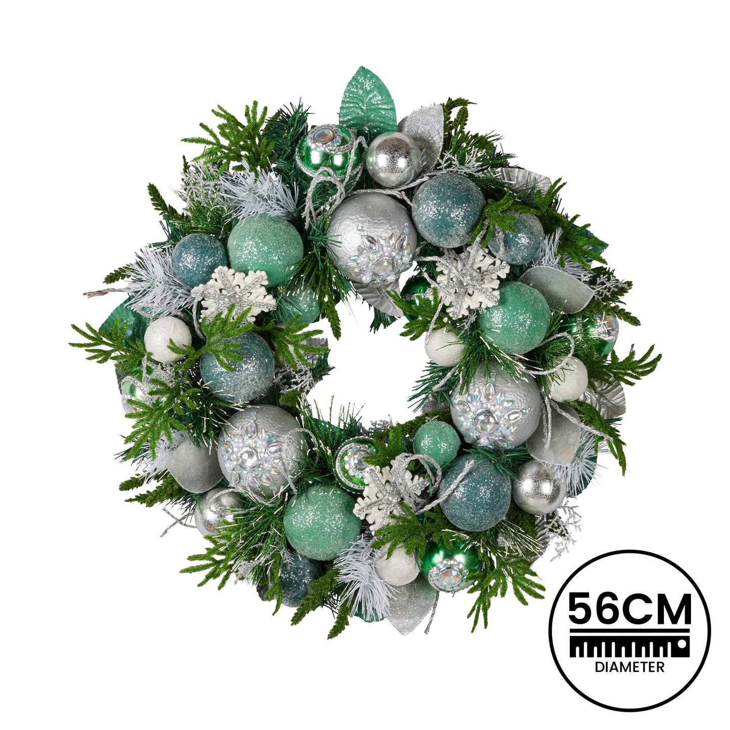 Christabelle Mint Luxe Christmas Wreath - 56cm