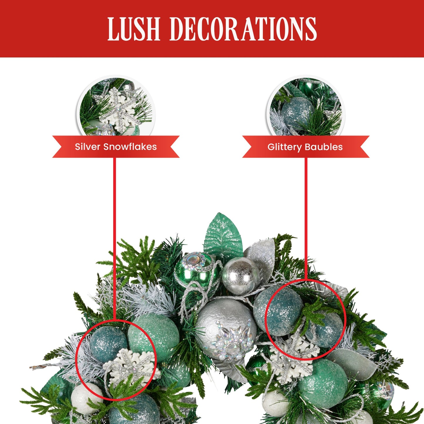 Christabelle Mint Luxe Christmas Wreath - 56cm