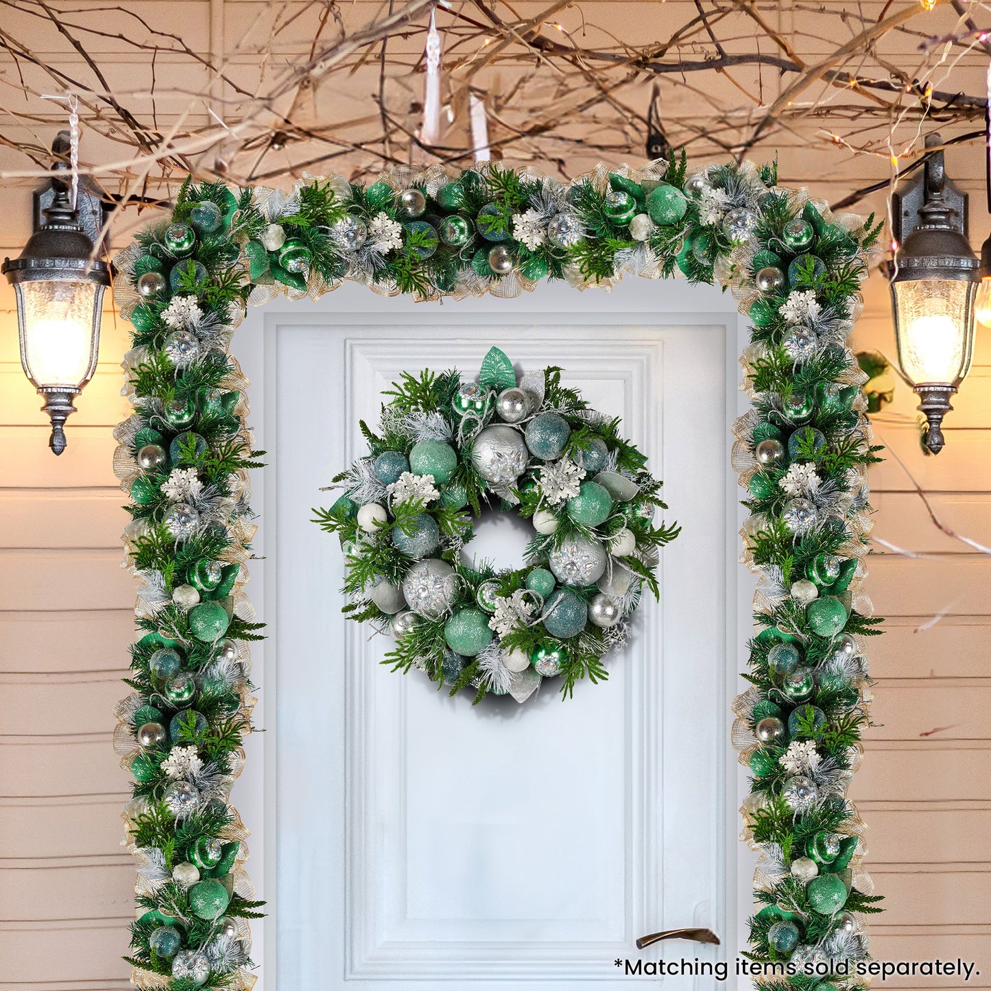 Christabelle Mint Luxe Christmas Wreath - 56cm