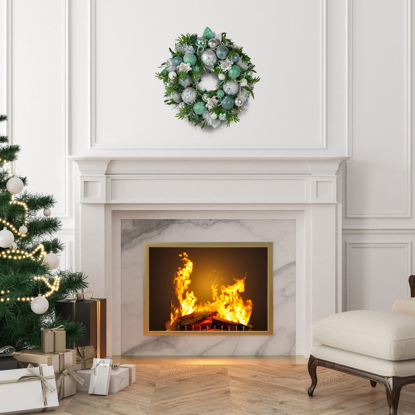 Christabelle Mint Luxe Christmas Wreath - 56cm