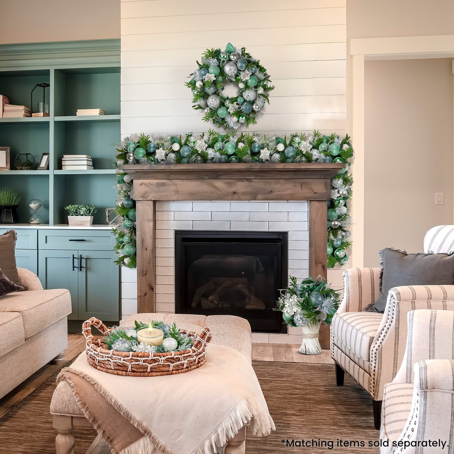 Christabelle Mint Luxe Christmas Wreath - 56cm