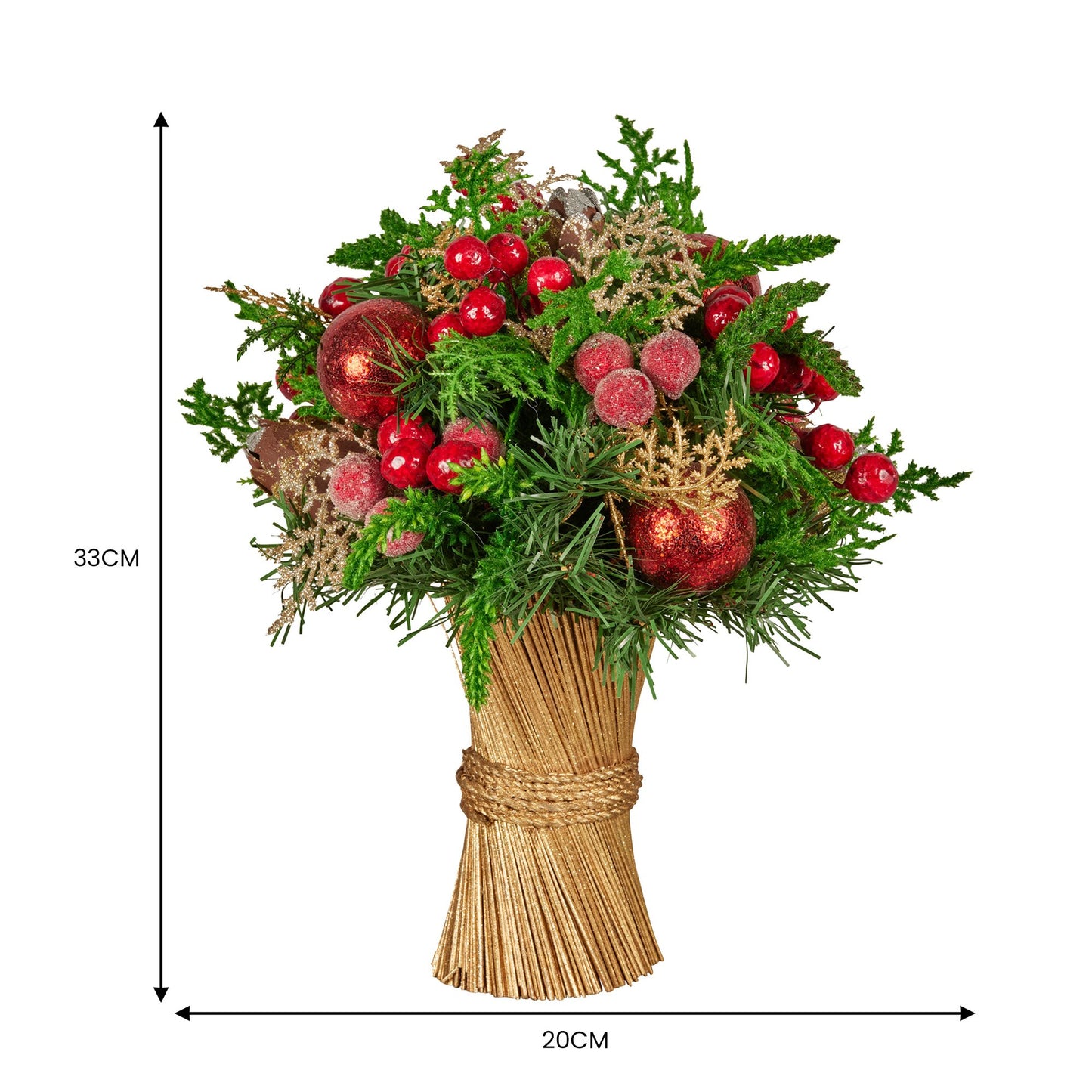 Christabelle 33cm Christmas Bouquet Berries & Baubles