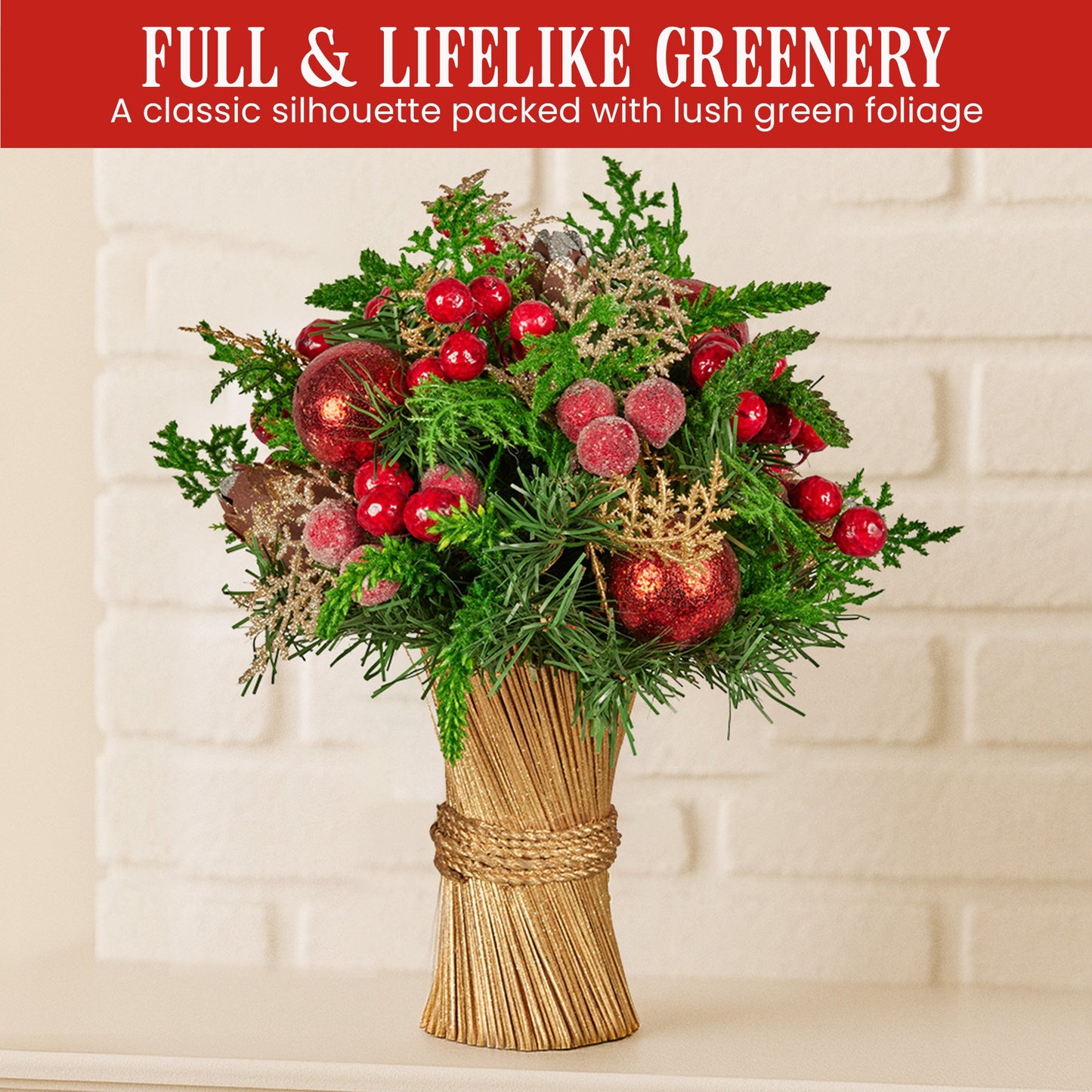 Christabelle 33cm Christmas Bouquet Berries & Baubles