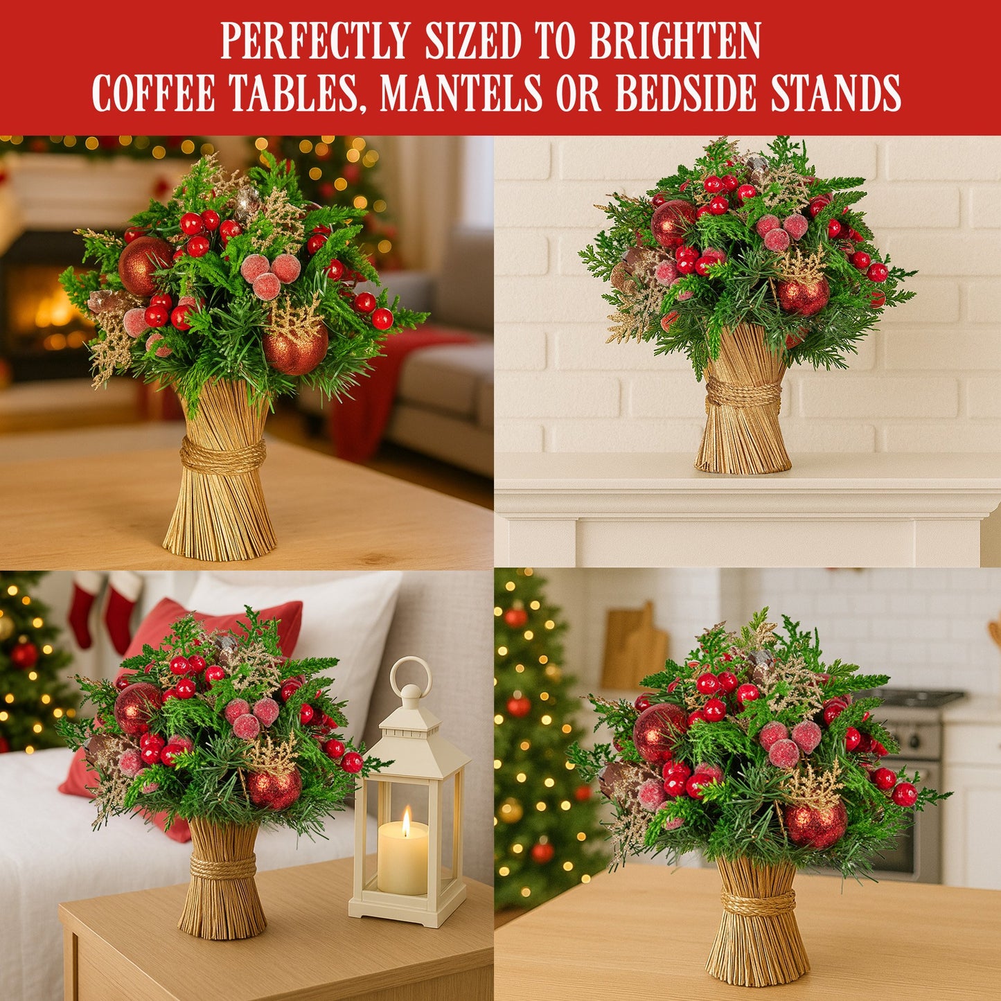 Christabelle 33cm Christmas Bouquet Berries & Baubles