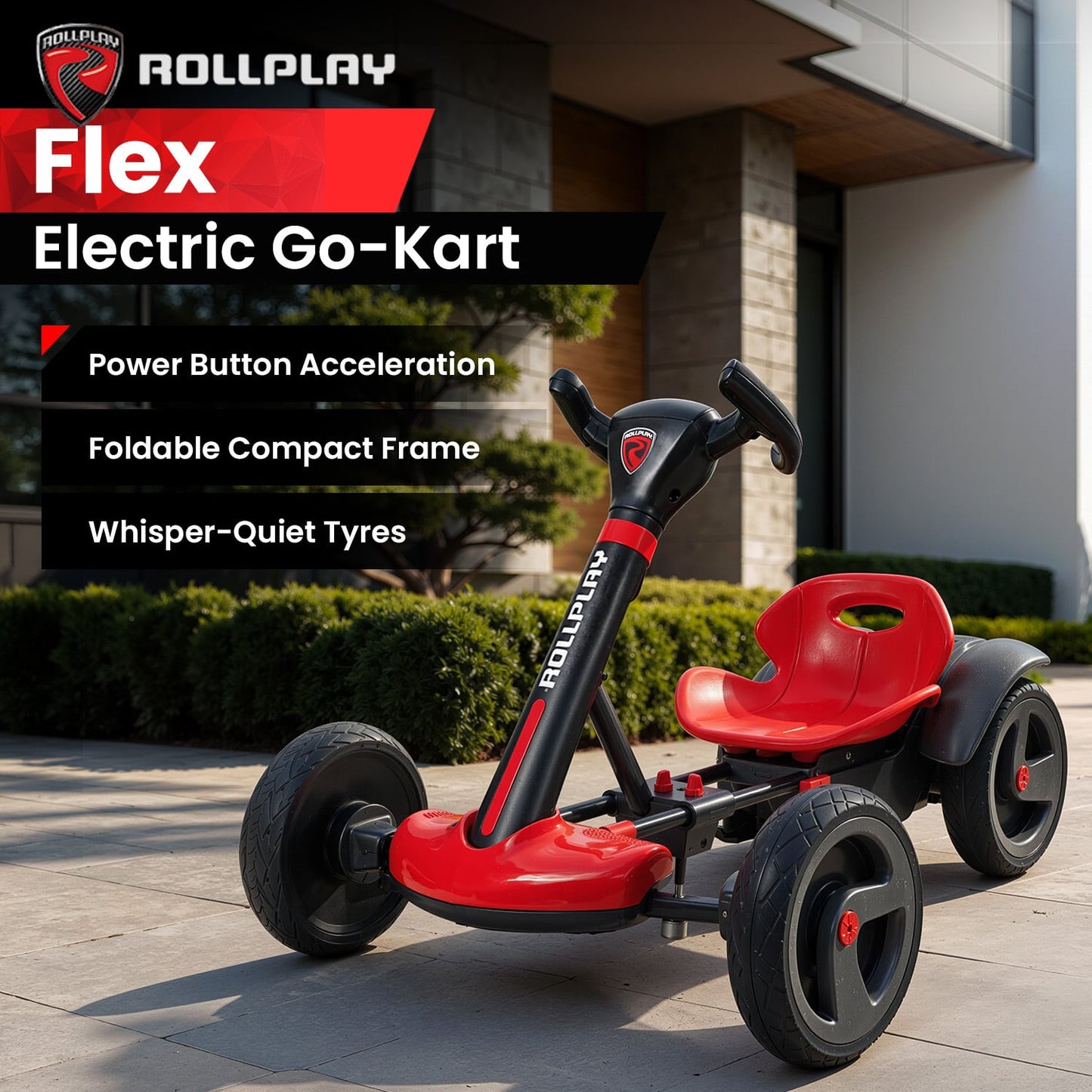 Rollplay Flex Kart 6V Electric Ride-On Foldable Kids Racing Go Kart