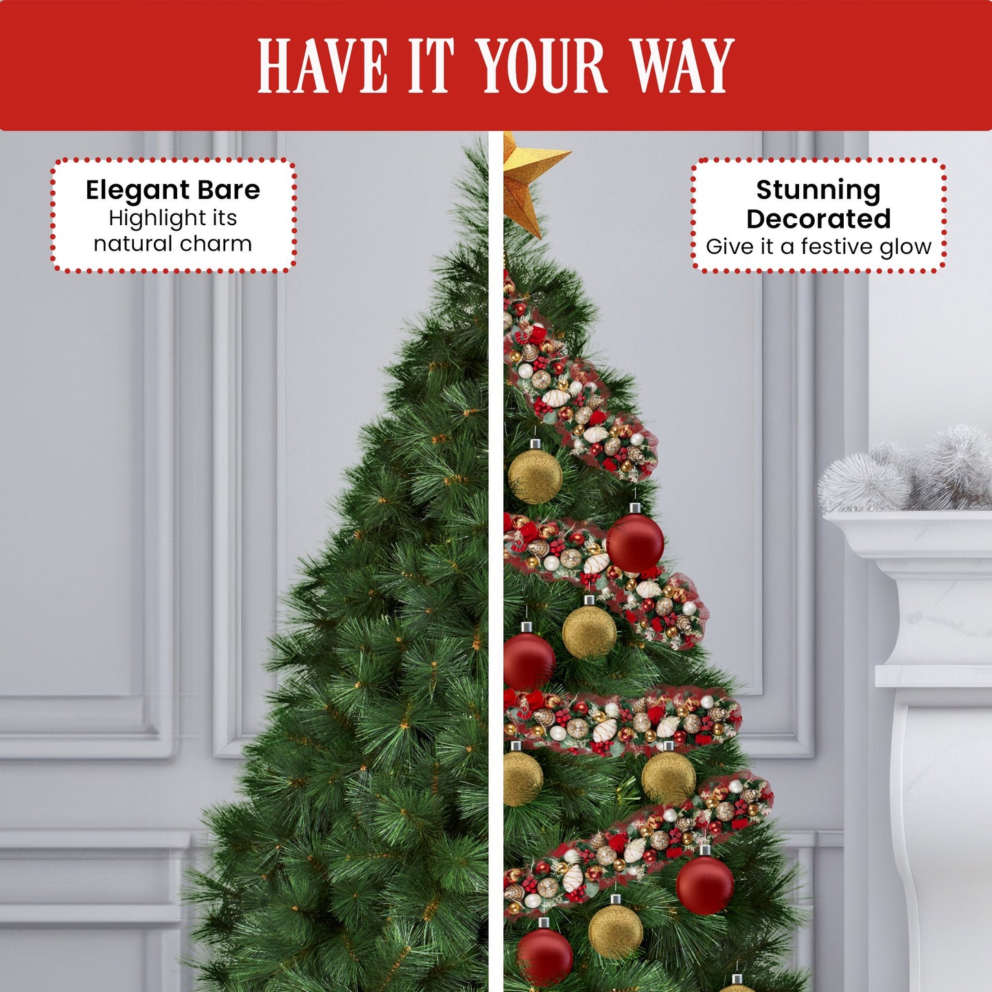 Christabelle 2.1m Needle Green Pine Christmas Tree with 1067 Tips